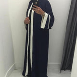 Casual Muslim Abaya Striped Dress Scarf Cardigan Long Robes Kimono Ramadan Middle East Thobe Worship Service Islamic Clothing