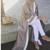 Casual Muslim Abaya Striped Dress Scarf Cardigan Long Robes Kimono Ramadan Middle East Thobe Worship Service Islamic Clothing