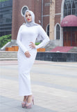 Casual Muslim Full Abaya Knitted Maxi Dress Cardigan Long Robe Gowns Tunic Middle East Ramadan Worship Service Islamic Clothing