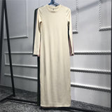 Casual Muslim Full Abaya Knitted Maxi Dress Cardigan Long Robe Gowns Tunic Middle East Ramadan Worship Service Islamic Clothing