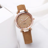 Casual Women Romantic Starry Sky Wrist Watch Leather Rhinestone Designer Ladies Clock Simple Dress Gfit Montre Femme