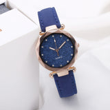 Casual Women Romantic Starry Sky Wrist Watch Leather Rhinestone Designer Ladies Clock Simple Dress Gfit Montre Femme