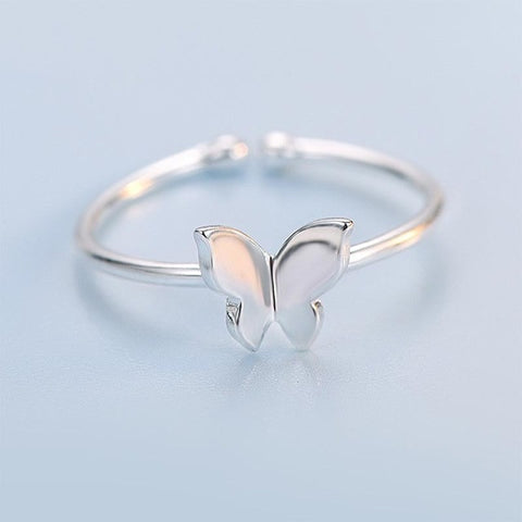 Cellacity Korean 925 Solid Sterling Silver Ring Open Adjust Size silver Jewelry Wedding Engagement Butterfly Ring Fine Jewelry