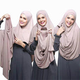 Chiffon Double Loop Instant hijab muslim women Shawl Islamic ready to wear hijabs 75*180cm