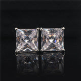 Classic Square Cubic Zirconia Stud Earrings for Men Small CZ Crystal Women Studs Ear For Party Mens Earrings hip hop jewelry