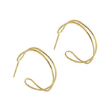 Concise Interweave Gold Earrings 925 Sterling Silver Stud Earring For Women Gift Pendientes Mujer Moda 2020 Fine Jewelry