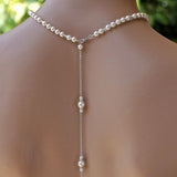 Cpop Long Nature Pearl Necklace Exquisite Elegant Back Necklace Fashion Bridal Jewelry Women Accessories Hot Sale Girl Gift New