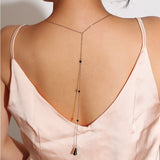 Cpop Trendy Sexy Water Drop Pendant Necklace Long Simple Fashion Back Neckalce Bridal Jewelry Women Accessories Hot Sale Gift