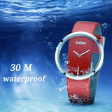 DOM Watch Women luxury Fashion Casual 30 m waterproof quartz watches genuine leather strap sport Ladies elegant wrist watch girl