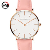 Dropshipping Japan Quartz Simple Women Fashion Watch White Leather Strap Ladies Wrist Watches Brand Waterproof Wristwatch 36mm