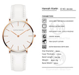 Dropshipping Japan Quartz Simple Women Fashion Watch White Leather Strap Ladies Wrist Watches Brand Waterproof Wristwatch 36mm