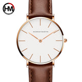 Dropshipping Japan Quartz Simple Women Fashion Watch White Leather Strap Ladies Wrist Watches Brand Waterproof Wristwatch 36mm