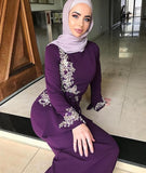 Elegant Muslim Embroidery Abaya Full Dress Vestidos Cardigan Kimono Loose Long Robe Gowns Jubah Middle East Eid Ramadan Islamic