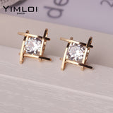 Elegant and Charming Black Rhinestone Full Crystals Square Stud Earrings for Women Girls Statement Piercing Jewelry E297