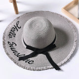 Embroidery Summer Straw Hat Women Wide Brim Sun Protection Beach Hat 2019 Adjustable Floppy Foldable Sun Hats for Women Ladies