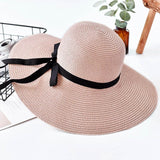 Embroidery Summer Straw Hat Women Wide Brim Sun Protection Beach Hat 2019 Adjustable Floppy Foldable Sun Hats for Women Ladies