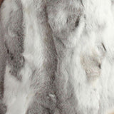 Ethel Anderson 100% Real Rabbit Fur Coat Women's O-Neck Long Rabbit Fur Jacket 3/4 Sleeves Vintage Style Leather Fur Outwear