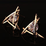 European and American Trinkets Triangle Zircon Earrings Toe Square Zircon Stud Earrings Women Earrings Wholesale