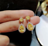 Fashion 925 Silver filled Water Drop Earrings Fashion Long Dangle Earrings For Women Vintage Wedding Jewelry