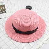 Fashion Parent-child sun hat Cute children sun hats  bow hand made women straw cap beach big brim hat casual glris summer cap