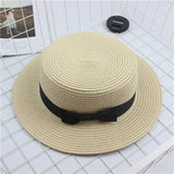 Fashion Parent-child sun hat Cute children sun hats  bow hand made women straw cap beach big brim hat casual glris summer cap