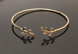 Fashion Simple Gold Silver Plated Cuff Bracelets For Women Leaves Bracelets Popular Open Bangle Bracelets T433 7g