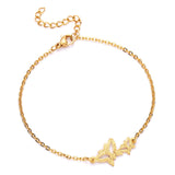 Fashion Stainless Steel Animal Dolphin Bracelets Double Heart Snowflake Women Charm Adjustable Bracelets Bangle Gift