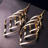 Fashion U Shape Rhinestone Hoop Earrings For Women Statement Big Silver/Gold Color Round Circle Loop Earring Party Gift L4N949