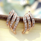 Fashion U Shape Rhinestone Hoop Earrings For Women Statement Big Silver/Gold Color Round Circle Loop Earring Party Gift L4N949