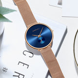 Fashion Women Watch Luxury CRRJU Casual Simple Ladies Daily Dress Mesh Wristwatch Minimalist Waterproof Quartz Female Clock