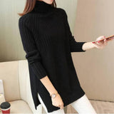 Fdfklak Women sweater knitted top turtleneck pullover sweater large size loose ladies sweaters pull femme 2019 winter sweter 3XL