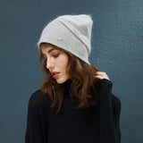 Female Beanies Rabbit Hair Winter Hats For Women Casual Autumn Knitted Beanie Girls 2019 New Fashion High Quality Soft Wool Hat