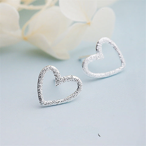 Female Heart Stud Earring 100% 925 Sterling Silver Earrings For Women Gift Sterling-silver-jewelry Pendientes Mujer