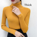 Female Knitting Sweater Chic Solid Women Turtleneck Pullover Sweater kawaii Long Sleeve Winter Warm Sweater Thick Pullovers