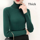 Female Knitting Sweater Chic Solid Women Turtleneck Pullover Sweater kawaii Long Sleeve Winter Warm Sweater Thick Pullovers