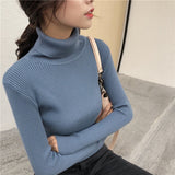 Female Knitting Sweater Chic Solid Women Turtleneck Pullover Sweater kawaii Long Sleeve Winter Warm Sweater Thick Pullovers