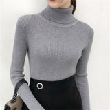 Female Knitting Sweater Chic Solid Women Turtleneck Pullover Sweater kawaii Long Sleeve Winter Warm Sweater Thick Pullovers