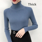 Female Knitting Sweater Chic Solid Women Turtleneck Pullover Sweater kawaii Long Sleeve Winter Warm Sweater Thick Pullovers