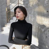 Female Knitting Sweater Chic Solid Women Turtleneck Pullover Sweater kawaii Long Sleeve Winter Warm Sweater Thick Pullovers