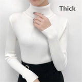 Female Knitting Sweater Chic Solid Women Turtleneck Pullover Sweater kawaii Long Sleeve Winter Warm Sweater Thick Pullovers