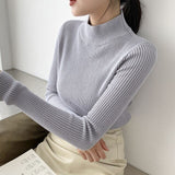 Feminino Jumper High Neck Sweater Women's New Air Bottoming Blouse In Autumn And Winter 2019 Slim Sleeve With Pullover