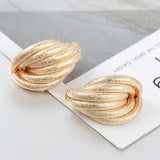 Flashbuy Gold Silver Alloy Drop Earrings For Women Exaggeration Earrings Wedding Simple Fashion Jewelry Trend Accessories