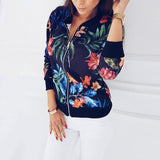 Floral Spring Women Bomber Jacket Plus Size Short Female Coat Zipper Chaqueta Outwear Long Sleeve Women's Jackets