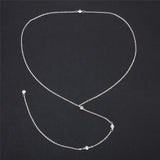 Free Shipping Back Drop Chain Necklaces For Women Elegant Long Crystal Wedding Accessories Backless Chain Beach Jewelry
