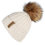 Furtalk Knitted Real Fur Hat 100% Real Raccoon Fur Pompom Hat Winter Women Hat beanie for women 2019 Soft Warm Female Fur Cap