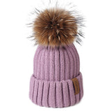 Furtalk Knitted Real Fur Hat 100% Real Raccoon Fur Pompom Hat Winter Women Hat beanie for women 2019 Soft Warm Female Fur Cap