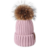 Furtalk Knitted Real Fur Hat 100% Real Raccoon Fur Pompom Hat Winter Women Hat beanie for women 2019 Soft Warm Female Fur Cap