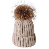Furtalk Knitted Real Fur Hat 100% Real Raccoon Fur Pompom Hat Winter Women Hat beanie for women 2019 Soft Warm Female Fur Cap