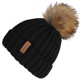 Furtalk Knitted Real Fur Hat 100% Real Raccoon Fur Pompom Hat Winter Women Hat beanie for women 2019 Soft Warm Female Fur Cap