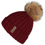 Furtalk Knitted Real Fur Hat 100% Real Raccoon Fur Pompom Hat Winter Women Hat beanie for women 2019 Soft Warm Female Fur Cap